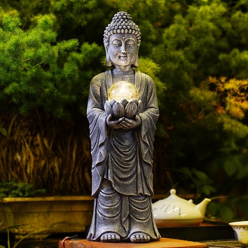 Buddha figur garten - figur, solar