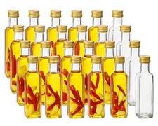 24 leere Glasflaschen Flaschen Maraska 250ml & ETIKETTEN zum Beschriften Gold