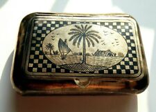 TABATIERE  STERLINGSILBER IRBIL SÜDIRAK SUMPFGEBIETHÄUSER 1930ER JAHRE O. FRÜHER