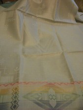 Hochwertiges Jugendstil Geschirrtuch MG  ES  Borte Farbig   ungebrüht M10