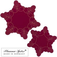 Tischdecke Weihnachten Stern Plauener Spitze Gold Mitteldecke Weihnachtsdeckchen