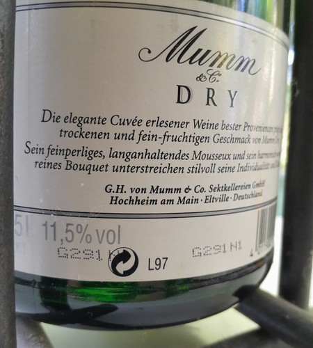 Champagne bottle mumm - champagne, &