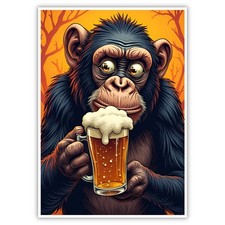 Affe Bild Humor A4 Kunstdruck
