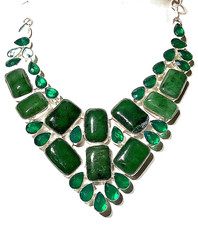 GRÜNER O N Y X , PERIDOT Edelstein 925 Sterlingsilber Schmuck Halskette COLLIER