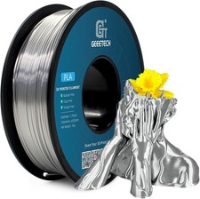 Geeetech Silk PLA 3D Drucker Filament 1.75mm 1kg/Rolle Glänzende Seide Silber DE