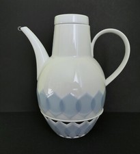 Rosenthal Studio Line Lotos, Lotus Blau Björn Wiinblad, Kaffeekanne mit Stövchen