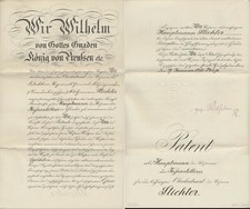 Frankreich König v. Preußen Militär Beförderungsurkunde Patent Fußartillerie ( 2