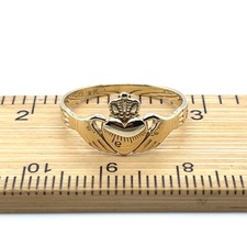 Irischer Claddagh Ring 9 kt Gelbgoldring traditioneller irischer Goldring brandneu