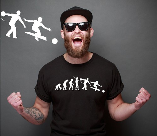 Shirt evolution bowling pins - evolution,