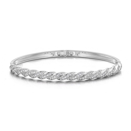 Versilberter twist armreif - twist,
