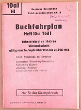 Deutsche Reichsbahn -Buchfahrplan Heft 10aI Rbd Halle 1965 (Repro) BR 22; 38