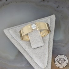 Wert 990 € Solitär Brillant Ring (ca. 0,15 carat) 585 14 Karat Gelb Gold xxyy