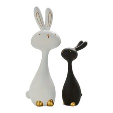 2 Stück Osterhasen-Statuen