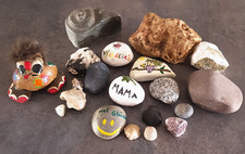 Sammlung  Steine Steinsammlung teilweise bemahlt 20 Stück 4,7kg