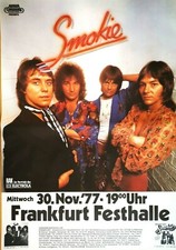 SMOKIE  1977  FRANKFURT - orig. Concert Poster - Konzert Plakat - A1 xx