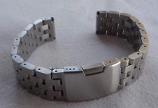 227 mm fettes Edelstahl Uhrenband MASSIV Uhrenarmband XXL 22 mm matt #246-oL HAU