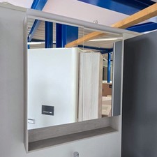 Laufen Pro S Keramik-Waschtisch 80cm + Unterschrank Ulme + Armatur, Hochschrank