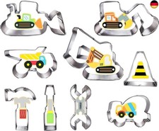 UKoosien Keksausstecher-Set, 9-teilig, Bagger, Bulldozer, Kipplaster,