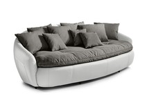 Big-Sofa - schlamm-weiß - mit Kissen Sofa Wohnlandschaft Couch