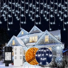 200-600 LED Eisregen Lichterkette mit 31V Stecker Wasserdicht für Balkon Fenster