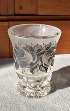 Becher Pokal Ranftbecher Kristallglas schwarze handgemalte Rosen Biedermeier?
