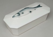 Alter Fisch Herings Topf Fisch Terrine Behälter Dose Keramik