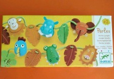 Djeco Perles Holz Fädelperlen Dschungel Tiere Kinder Fädelspiel Alter 2+ 