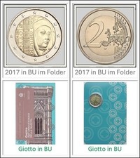 2017 San Marino 2 Euro - 750. Geburtstag  Giotto in BU im Folder und Coincard