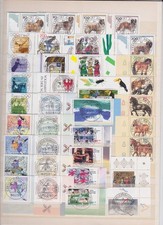 Bund um 1994 , 36 Zuschlagmarken mit Vollstempel der Versandst., Pferde, Hunde,