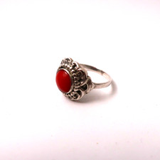 Silberring mit roter koralle - silberring,