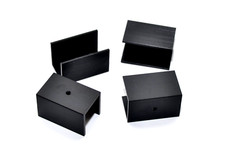 4x Aluminium-Profil-Kühlkörper, U-Profil, L40 x B20, Höhe 20mm, schwarz eloxiert