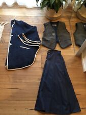Alphorn Trachtenset Rock, Weste und Cape aus Schurwolle Gr.36/38 Blau