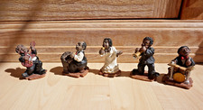Figuren Jazz Blues Band Vintage Klavier New Orleans Trompete Gitarre Schlagzeug