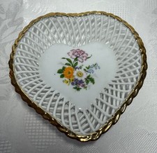 Filigrane Porzellan Herz Schale Goldrand / Cluj-Napoca Romania - Porfin 