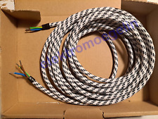 Textilkabel, 3G x 0,75², L 5 m, schwarz-weiß