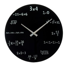 Mathe Wanduhr in schwarz