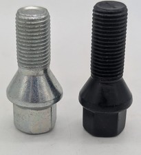 20 x Radschrauben M14x1,5x27mm Kegelbund SW17 Silber + Schwarz Alufelgen