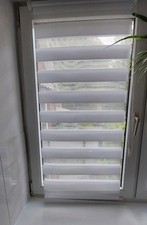Jalousie Doppelrollo Fensterrollo mit Seitenzug ohne Bohren weiß 145 x 56 cm