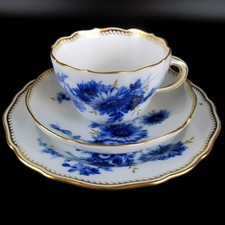 Meissen Porzellan Kaffeegedeck Blaue Blume Goldstaffage 1. Wahl Pfeifferzeit #5