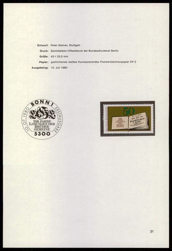 Brd schmuckblatt 1980 - brd,