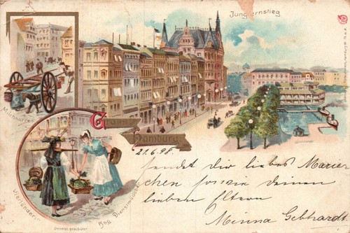 Hamburg jungfernstieg - ak,