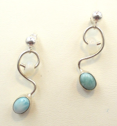 Larimar mondstein ohrringe - larimar,,