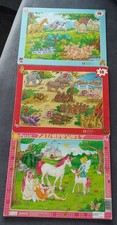 3er Set Puzzle Kinder Spielzeug 10 & 15 Teile Tiere Einhorn