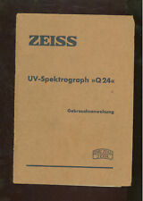 Zeiss UV-Spektrograph Q24 Gebrauchsanleitung
