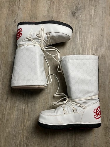 Gucci snow boots white gg - boots,