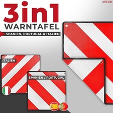 ATHELON®Warntafel Warnschild 3in1 für Italien, Spanien & Portugal reflektierend