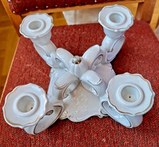 Kerzenständer wohl um 1920 für 4 Kerzen weiß  Porzellan gemarktet Advent