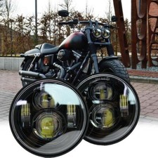 2x LED Scheinwerfer Twin Dual Projektor Für Harley Dyna Fat Bob FXDF 2008-16