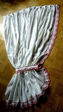 Nostalgie Fensterschal einseitig m. Raffhalter 96 x 145 cm bestickt Festonrand  