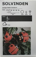 IKEA SOLVINDEN Lichterkette 12LED batteriebetrieben,Marienkäfer  NEU  204.221.41